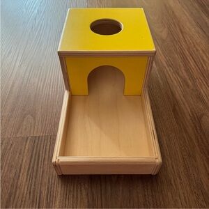 Yellow Wooden Shape Sorter Box for Kids